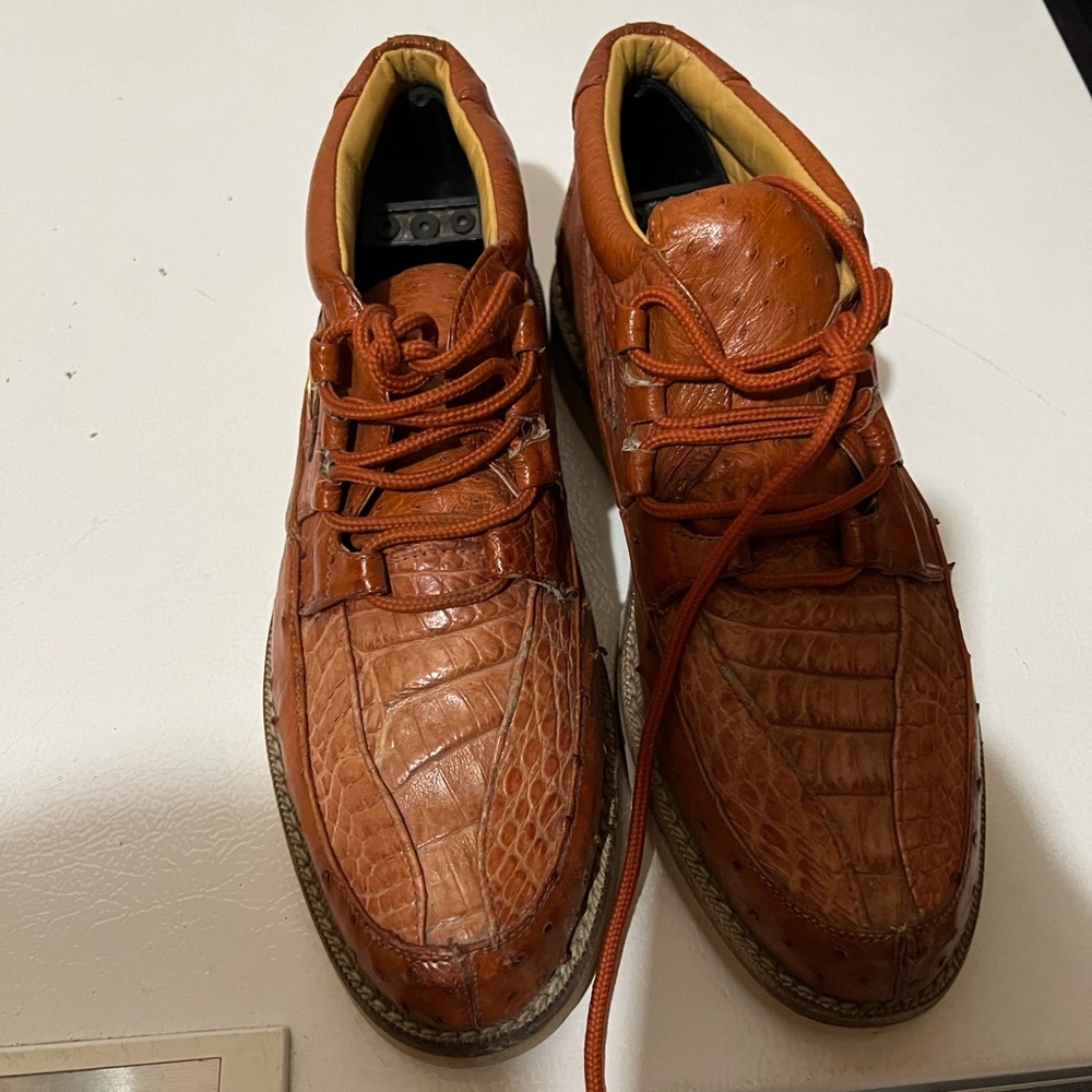 Size 8 men and ostrich alligator shoes